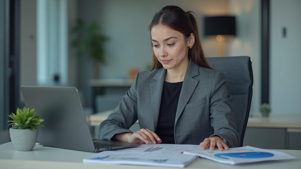 Analista financiero estudiando gráficos de mercado inmobiliario y tendencias de precios de alquileres comerciales